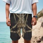 Satanic Pentagram Skull Print Men's Cargo Shorts
