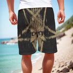 Satanic Pentagram Skull Print Men's Cargo Shorts