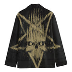 Satanic Pentagram Skull Print Men's Cotton Blazer
