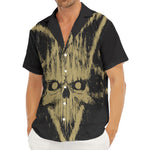Satanic Pentagram Skull Print Men's Deep V-Neck Shirt