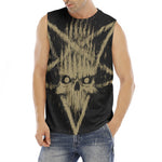 Satanic Pentagram Skull Print Men's Fitness Tank Top