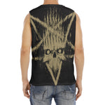 Satanic Pentagram Skull Print Men's Fitness Tank Top