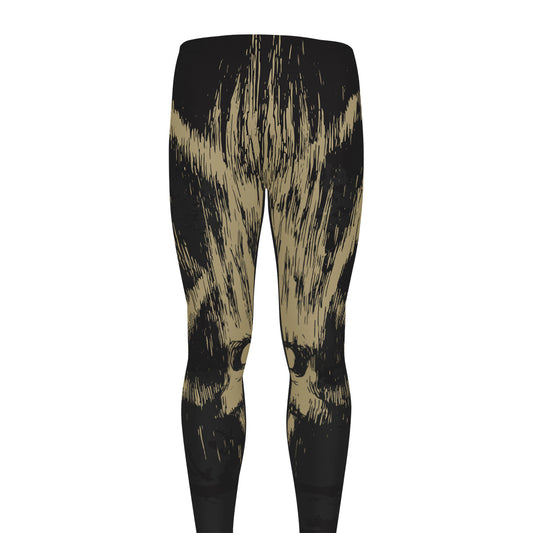 Satanic Pentagram Skull Print Men's leggings