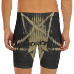 Satanic Pentagram Skull Print Men's Long Boxer Briefs