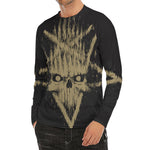 Satanic Pentagram Skull Print Men's Long Sleeve Rash Guard