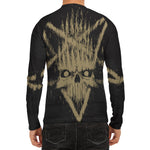 Satanic Pentagram Skull Print Men's Long Sleeve Rash Guard