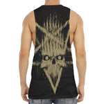 Satanic Pentagram Skull Print Men's Muscle Tank Top