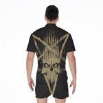 Satanic Pentagram Skull Print Men's Rompers