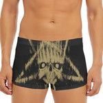 Satanic Pentagram Skull Print Men's Short Boxer Briefs