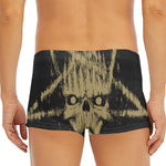 Satanic Pentagram Skull Print Men's Short Boxer Briefs