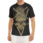 Satanic Pentagram Skull Print Men's Short Sleeve Rash Guard