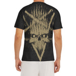 Satanic Pentagram Skull Print Men's Short Sleeve Rash Guard