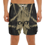 Satanic Pentagram Skull Print Men's Split Running Shorts