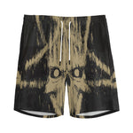 Satanic Pentagram Skull Print Men's Sports Shorts