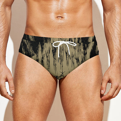 Satanic Pentagram Skull Print Men's Swim Briefs