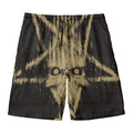 Satanic Pentagram Skull Print Men's Swim Trunks