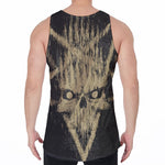 Satanic Pentagram Skull Print Men's Velvet Tank Top