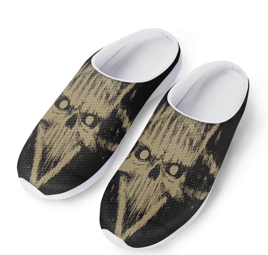 Satanic Pentagram Skull Print Mesh Casual Shoes