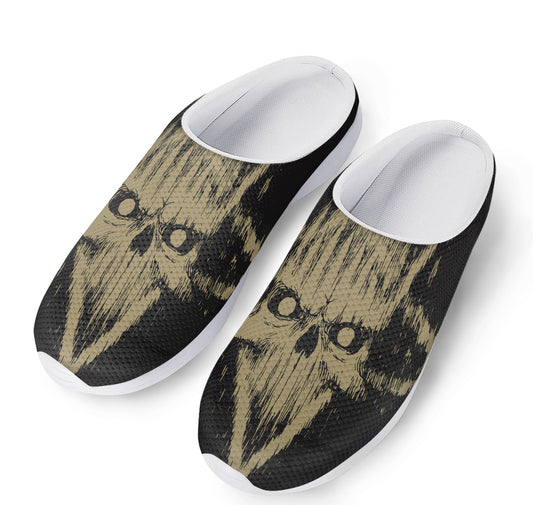 Satanic Pentagram Skull Print Mesh Casual Shoes
