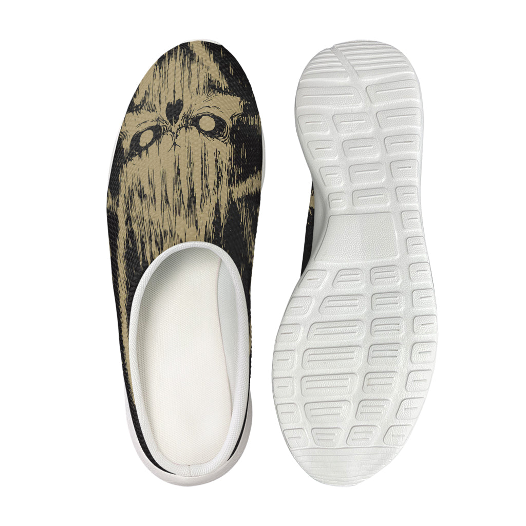 Satanic Pentagram Skull Print Mesh Casual Shoes