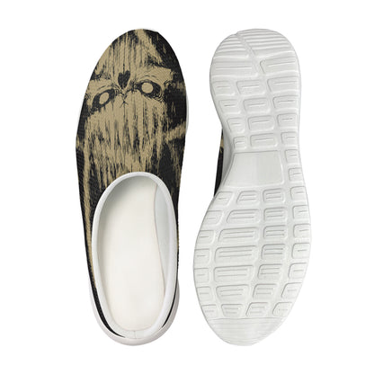 Satanic Pentagram Skull Print Mesh Casual Shoes