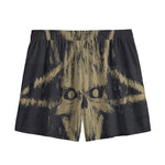 Satanic Pentagram Skull Print Mesh Shorts