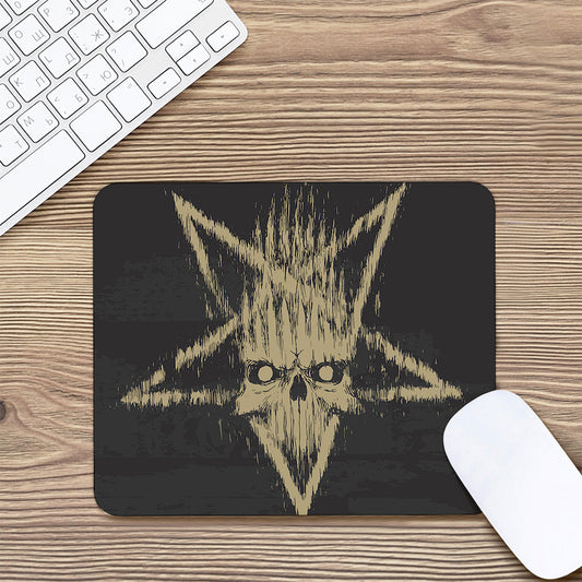 Satanic Pentagram Skull Print Mouse Pad