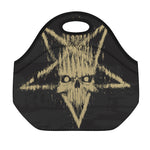 Satanic Pentagram Skull Print Neoprene Lunch Bag