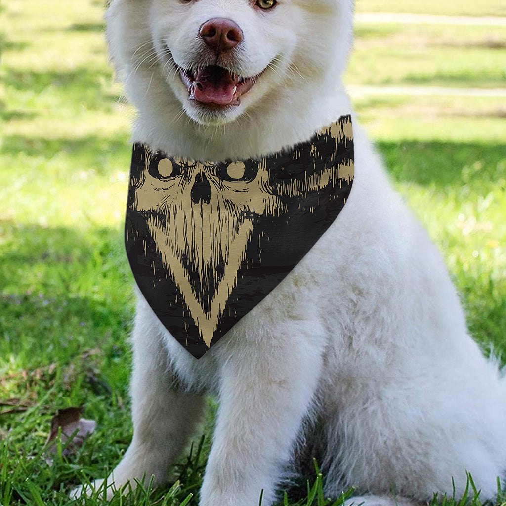 Satanic Pentagram Skull Print Over The Collar Dog Bandana