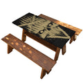 Satanic Pentagram Skull Print Picnic Table Cover