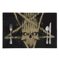 Satanic Pentagram Skull Print Placemat