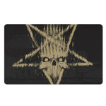 Satanic Pentagram Skull Print Polyester Doormat