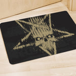 Satanic Pentagram Skull Print Polyester Doormat