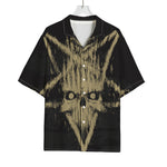Satanic Pentagram Skull Print Rayon Hawaiian Shirt
