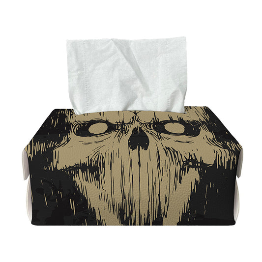 Satanic Pentagram Skull Print Rectangle Tissue Box Cover