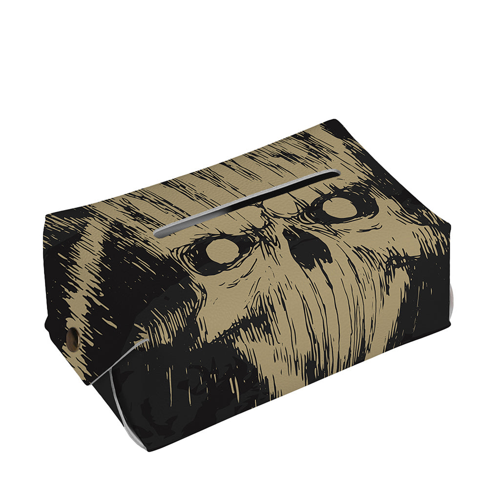 Satanic Pentagram Skull Print Rectangle Tissue Box Cover