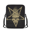 Satanic Pentagram Skull Print Rectangular Crossbody Bag