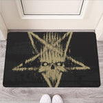 Satanic Pentagram Skull Print Rubber Doormat