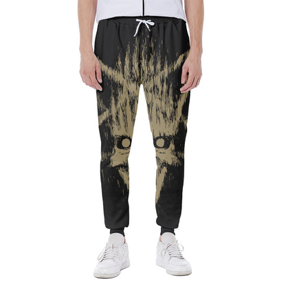 Satanic Pentagram Skull Print Scuba Joggers