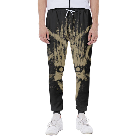 Satanic Pentagram Skull Print Scuba Joggers