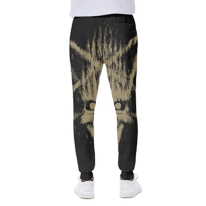 Satanic Pentagram Skull Print Scuba Joggers