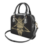 Satanic Pentagram Skull Print Shoulder Handbag