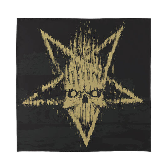 Satanic Pentagram Skull Print Silk Bandana