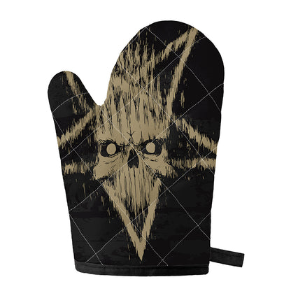 Satanic Pentagram Skull Print Single Oven Mitt