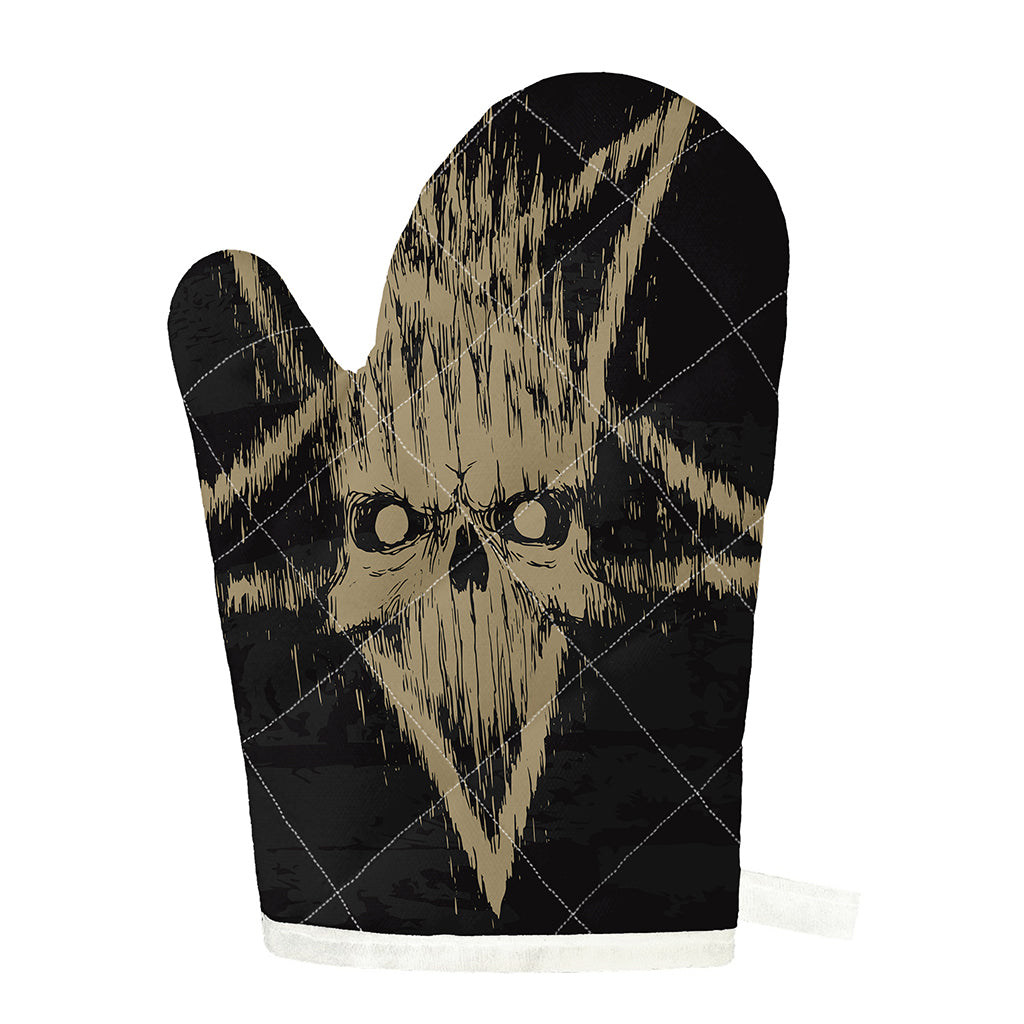 Satanic Pentagram Skull Print Single Oven Mitt