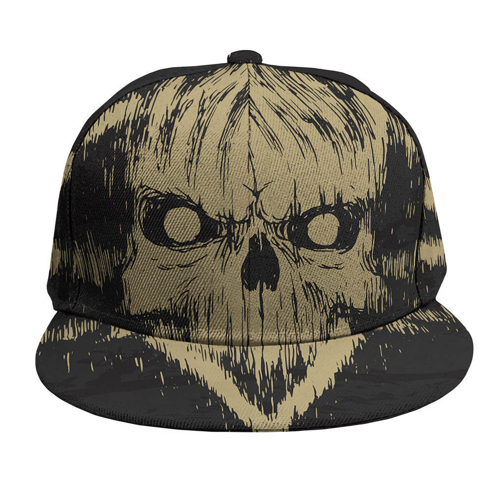 Satanic Pentagram Skull Print Snapback Cap