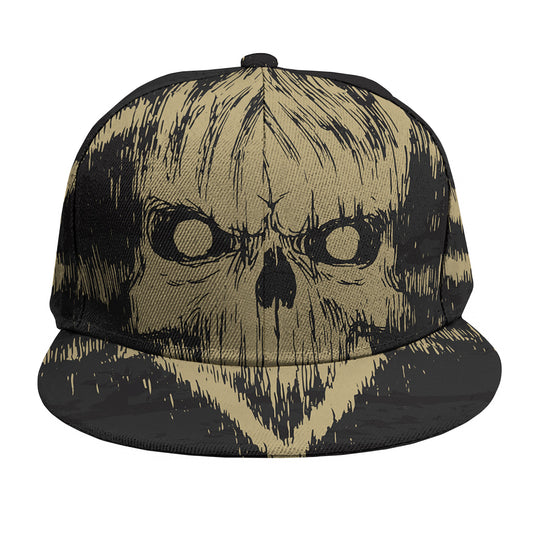 Satanic Pentagram Skull Print Snapback Cap