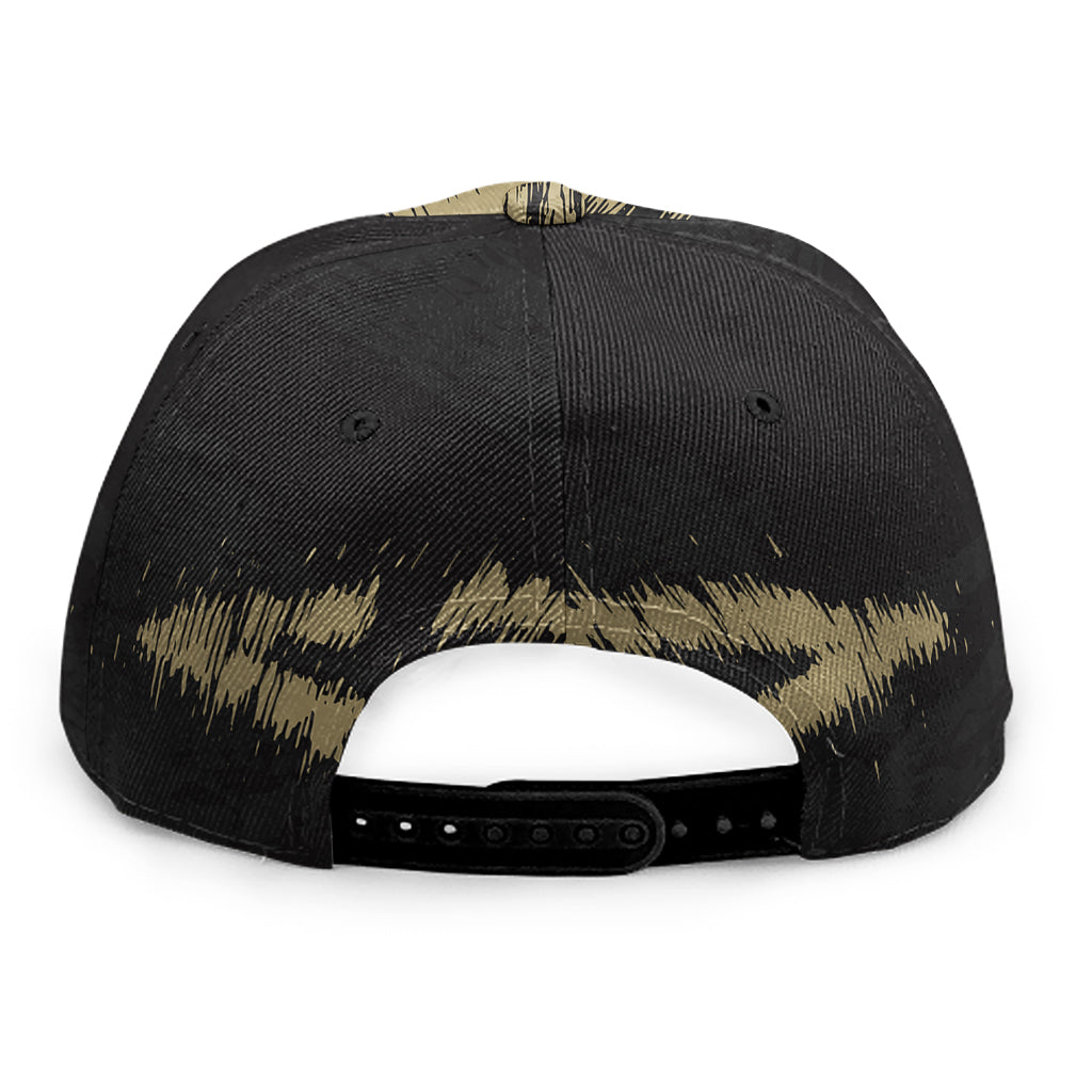 Satanic Pentagram Skull Print Snapback Cap