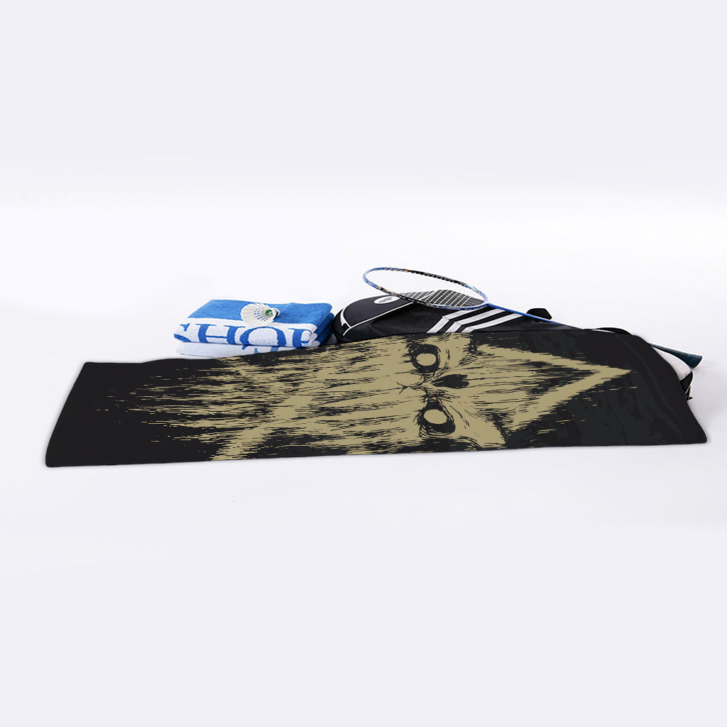 Satanic Pentagram Skull Print Sports Towel