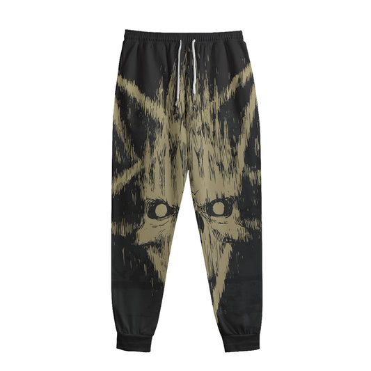 Satanic Pentagram Skull Print Sweatpants